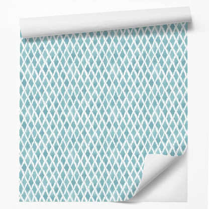 18' L x 24" W Peel & Stick Wallpaper Roll - Seafoam Tribal Check - Wallpaper - Americanflat