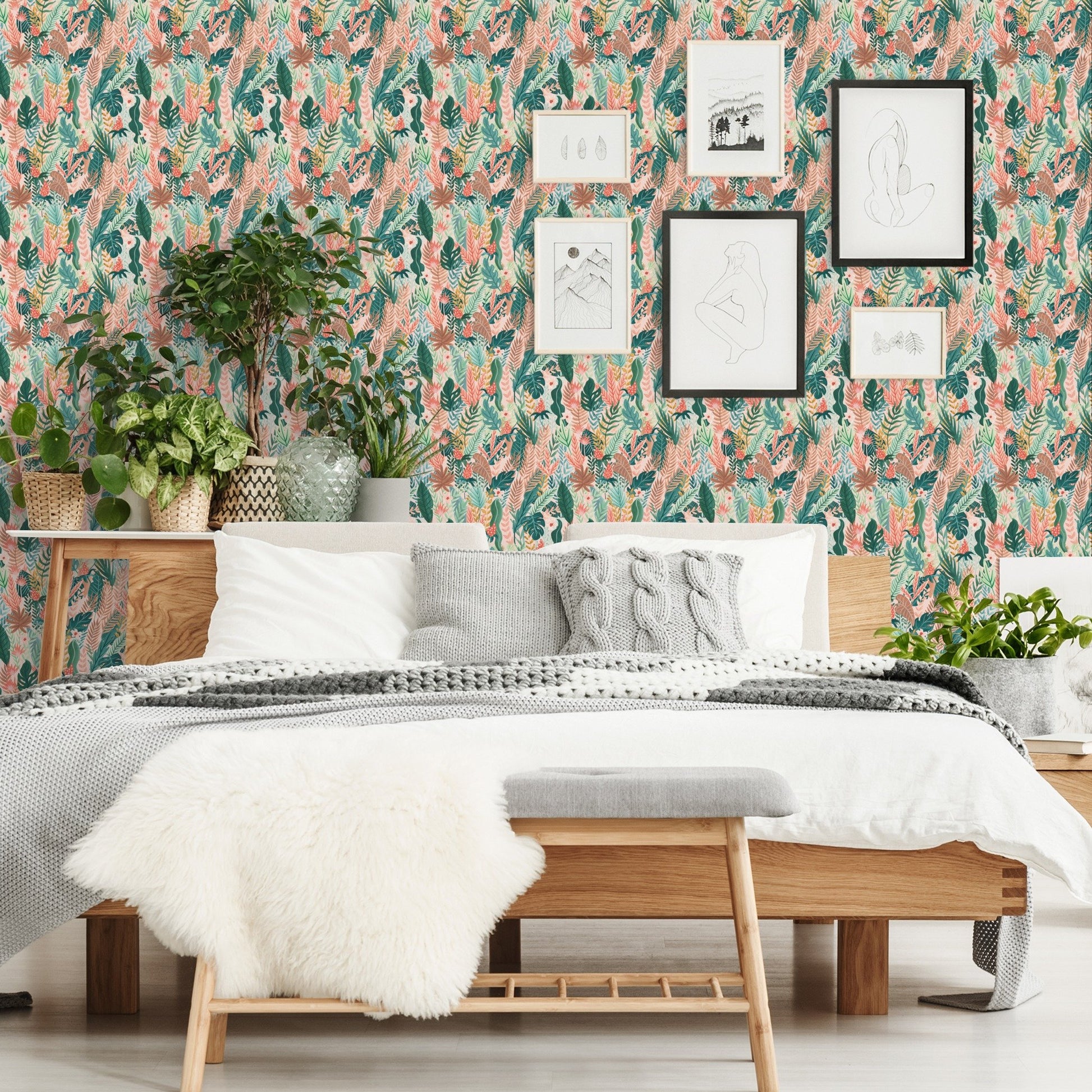 Peel & Stick Wallpaper - Jungle Hangout Pattern Ia by Wild Apple - Americanflat