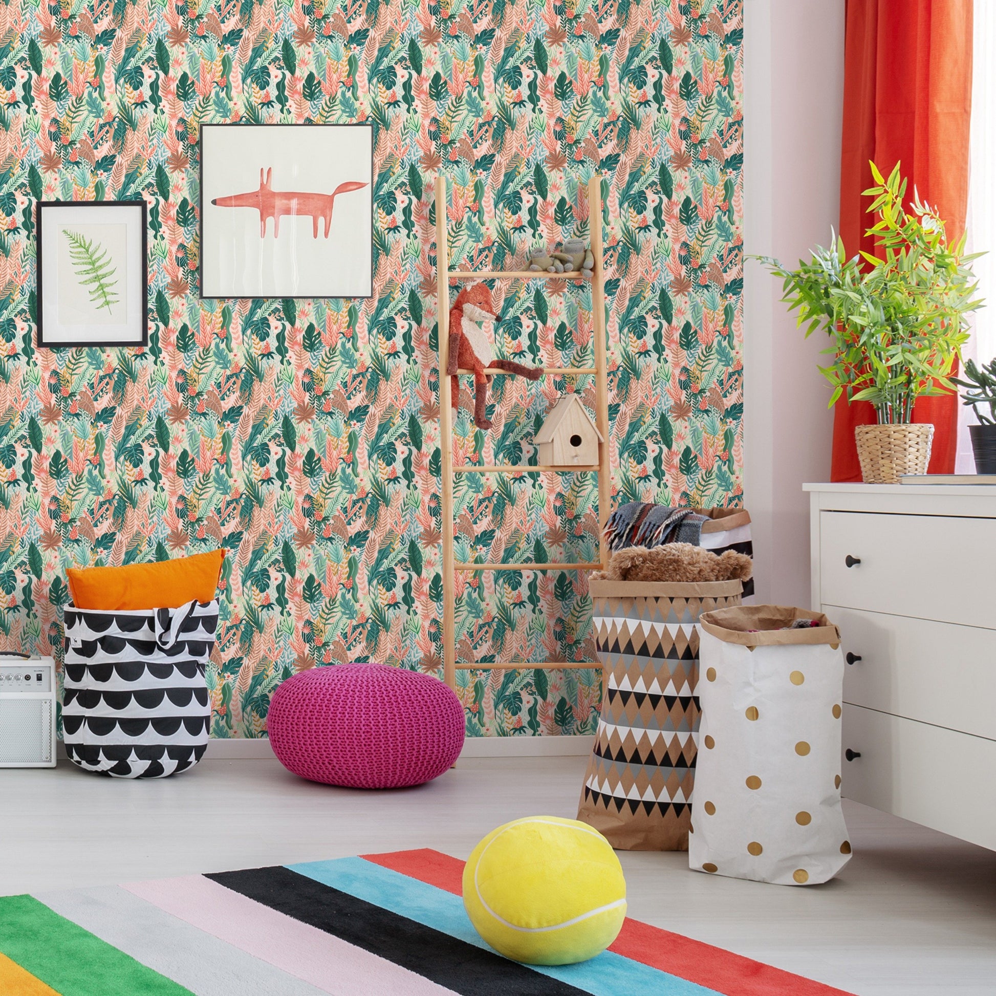 Peel & Stick Wallpaper - Jungle Hangout Pattern Ia by Wild Apple - Americanflat