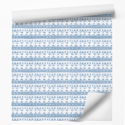 18' L x 24" W Peel & Stick Wallpaper, Wild Apple Roll - Tribal Zig Zag - Wallpaper, Wild Apple - Americanflat