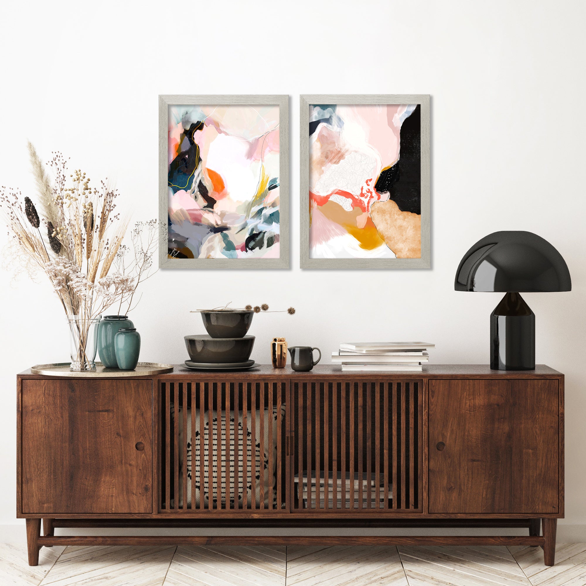 Apricot Dawn By Louise Robinson Wall Art - 2 Piece Framed Print Set - Americanflat