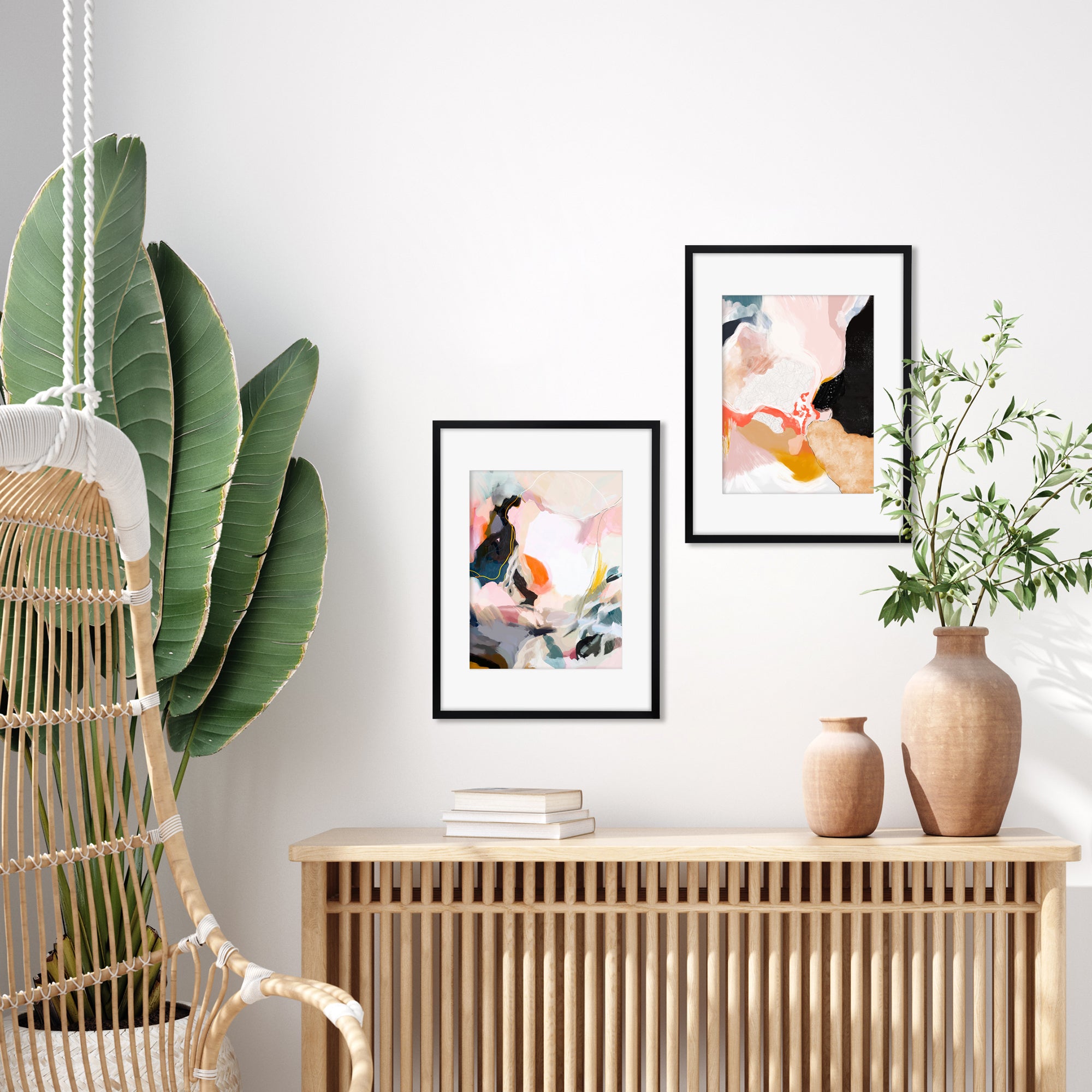 Apricot Dawn By Louise Robinson Wall Art - 2 Piece Framed Print Set - Americanflat