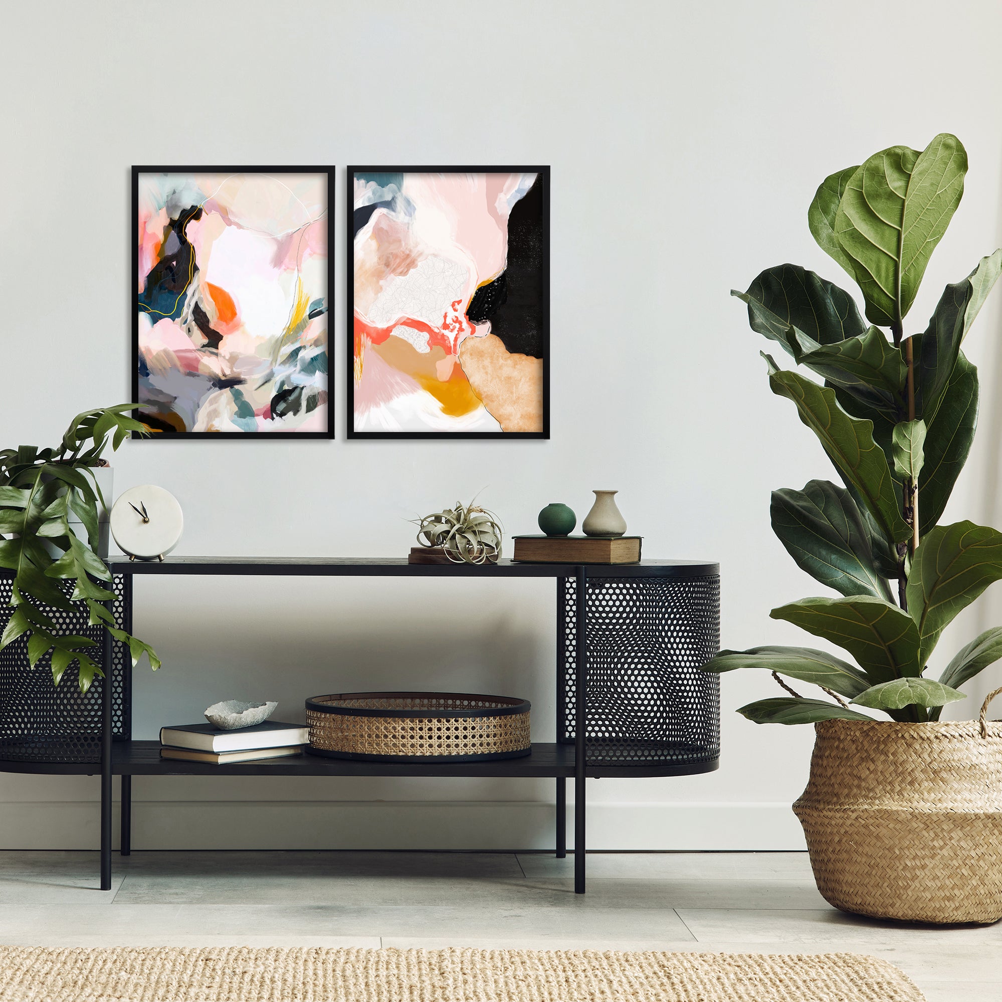 Apricot Dawn By Louise Robinson Wall Art - 2 Piece Framed Print Set - Americanflat
