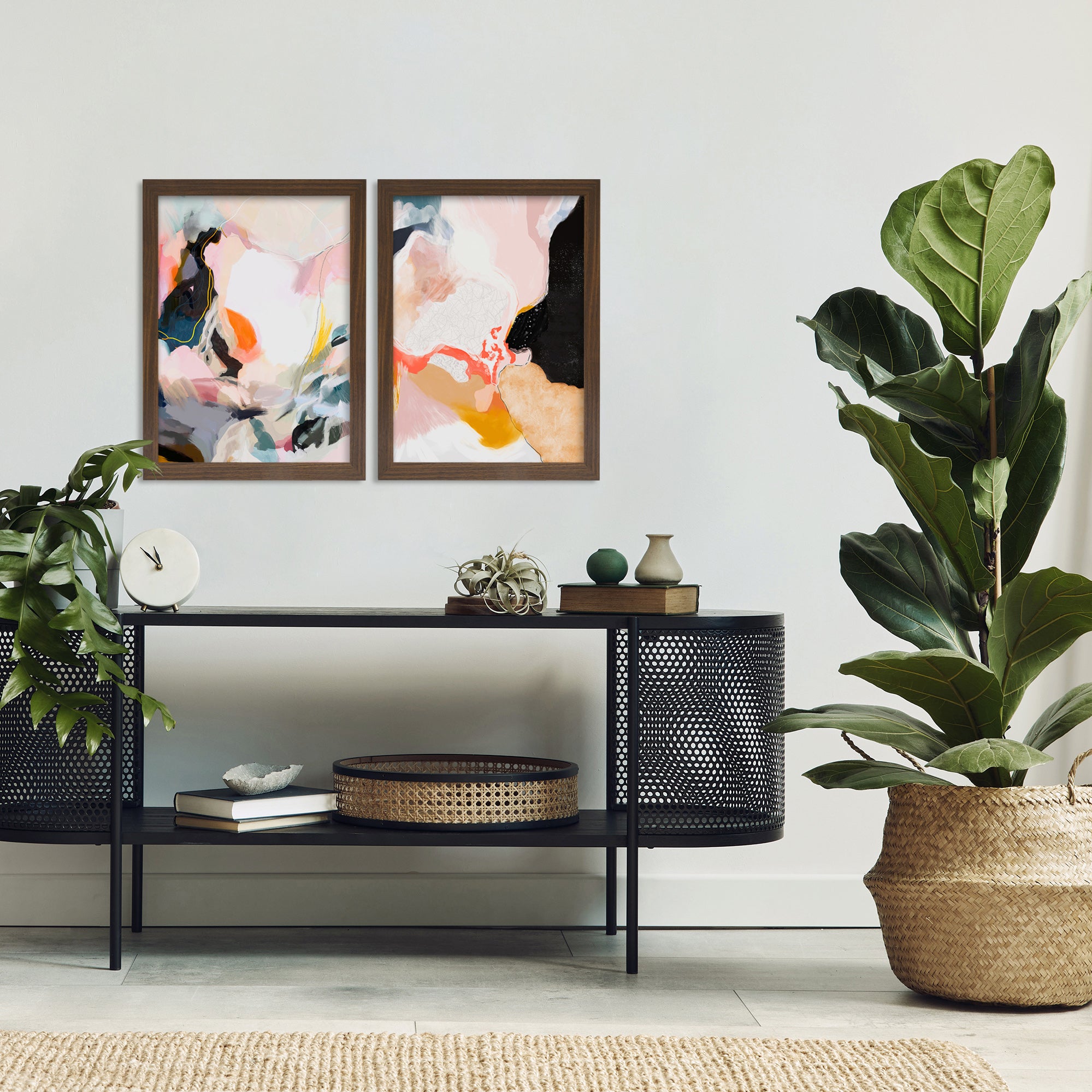 Apricot Dawn By Louise Robinson Wall Art - 2 Piece Framed Print Set - Americanflat