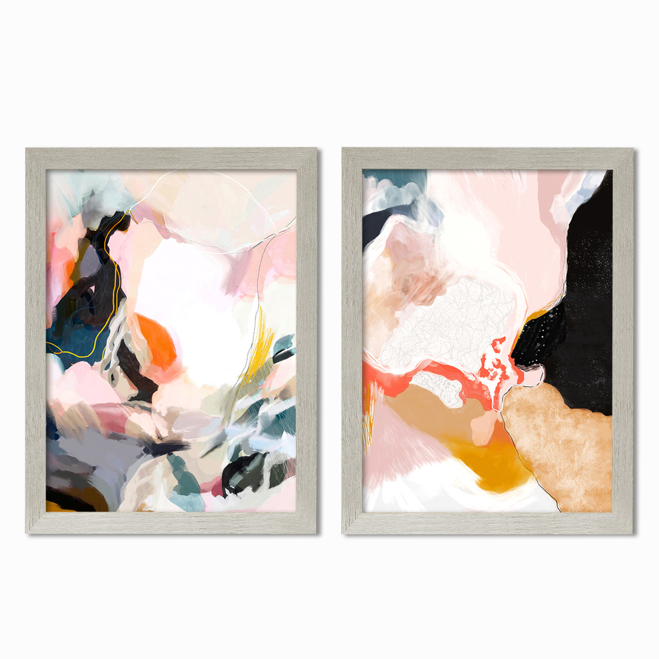 Apricot Dawn By Louise Robinson Wall Art - 2 Piece Framed Print Set - Americanflat