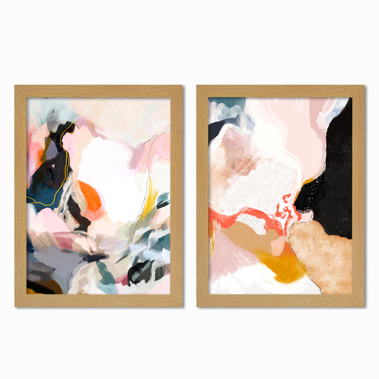 Apricot Dawn By Louise Robinson Wall Art - 2 Piece Framed Print Set - Americanflat