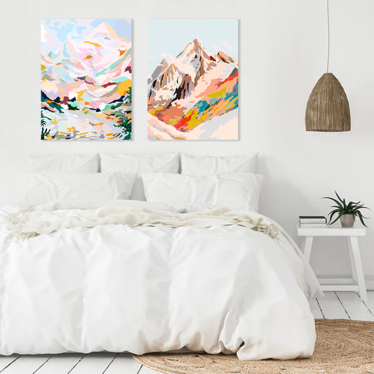 Glass Mountains by Louise Robinson - 2 Piece Wrapped Canvas Set - Americanflat