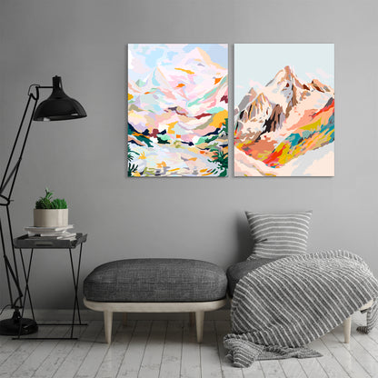 Glass Mountains by Louise Robinson - 2 Piece Wrapped Canvas Set - Art Set - Americanflat