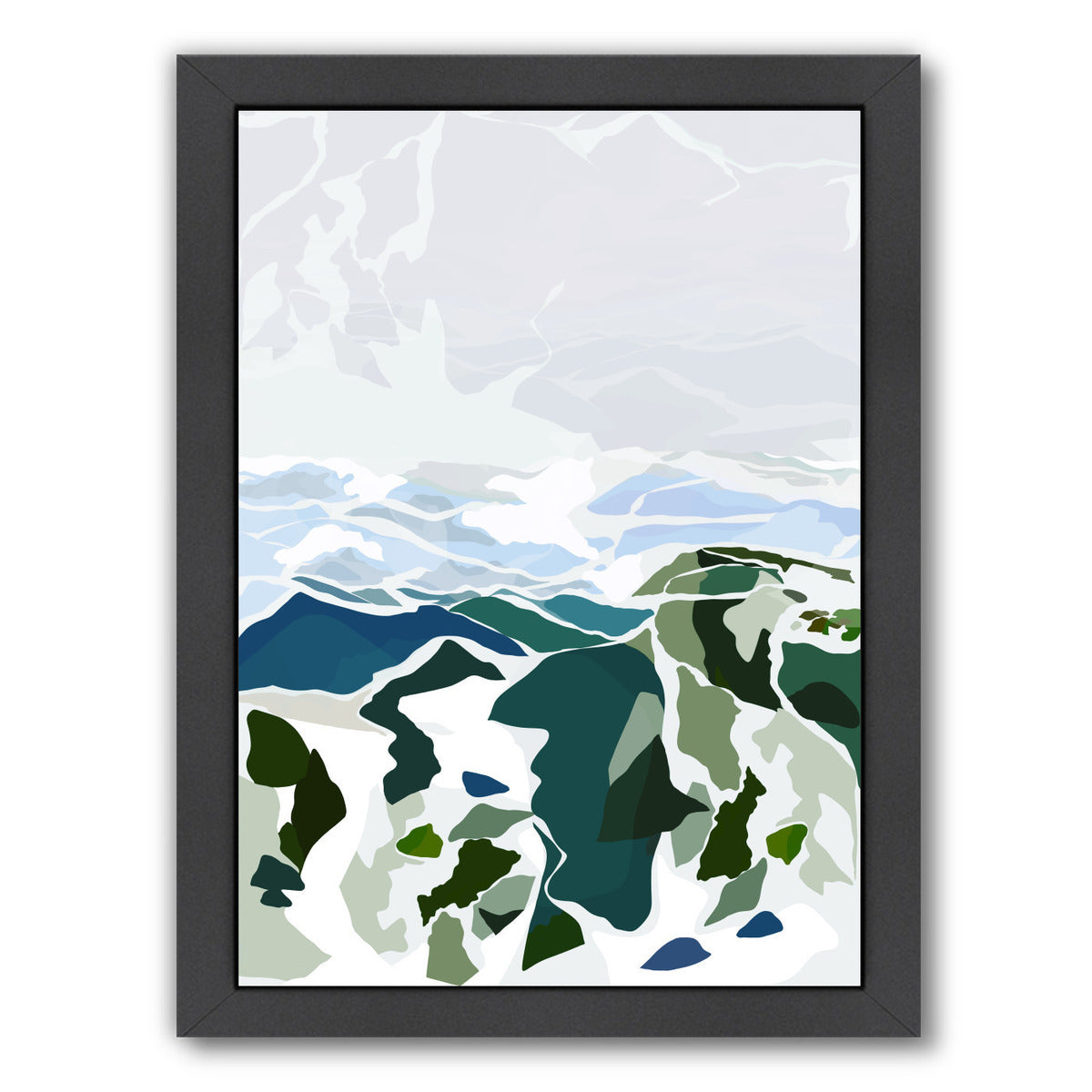 Green Mountains by Louise Robinson - Black Framed Print - Wall Art - Americanflat