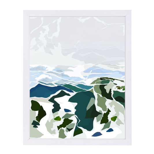 Green Mountains by Louise Robinson - White Framed Print - Wall Art - Americanflat