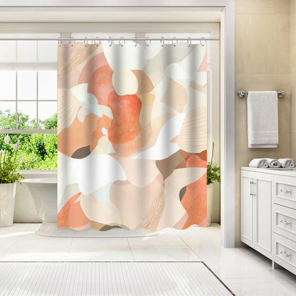 71" x 74" Abstract Shower Curtain with 12 Hooks, Interlude by Louise Robinson