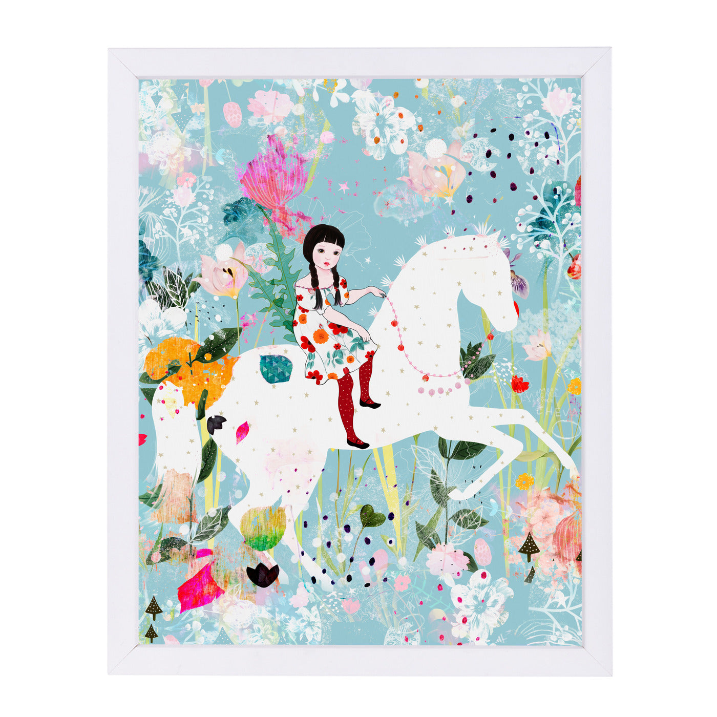 Storybook Horse by Louise Robinson - White Framed Print - Wall Art - Americanflat