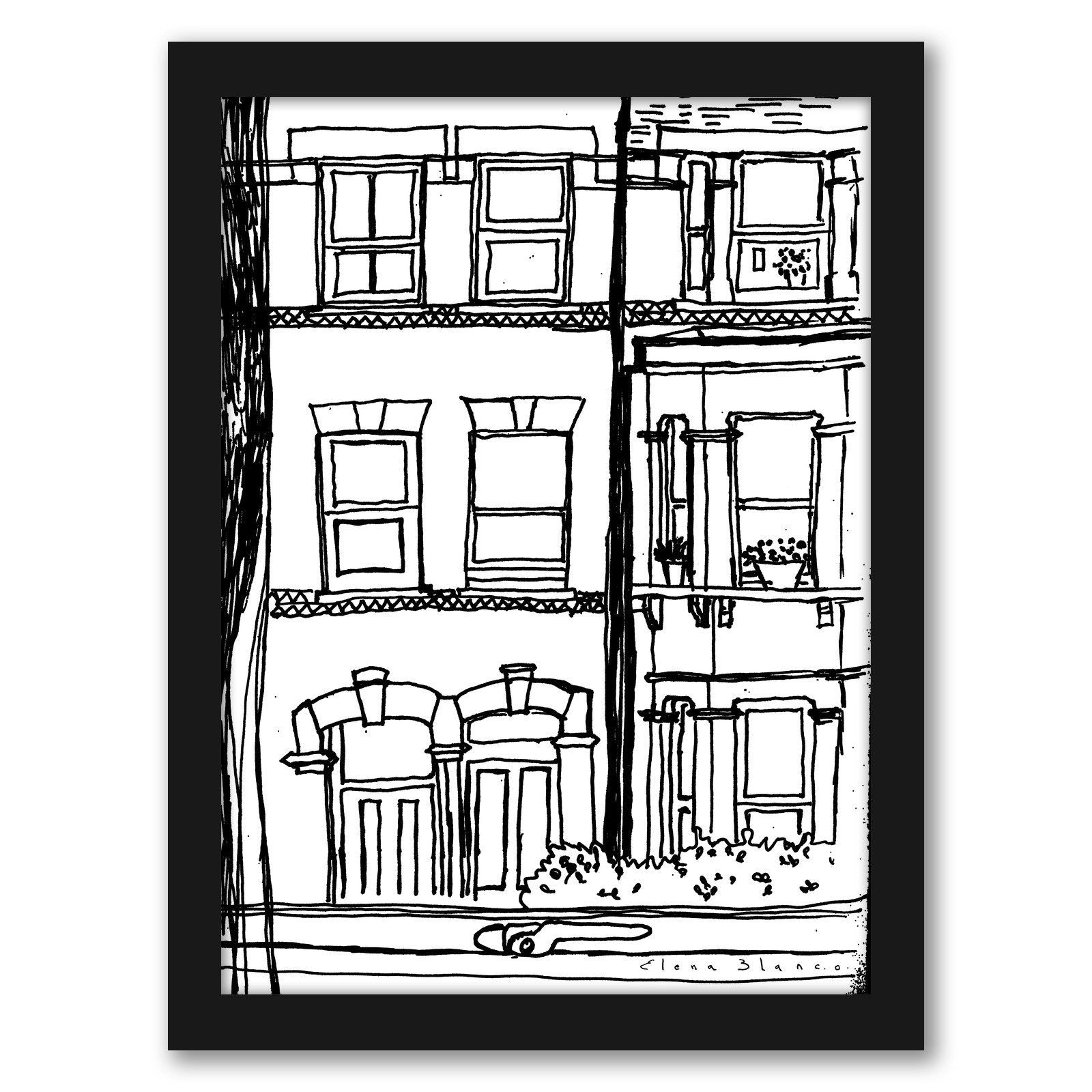 Accross The Road-Sig by Dreamy Me - Black Framed Print - Wall Art - Americanflat