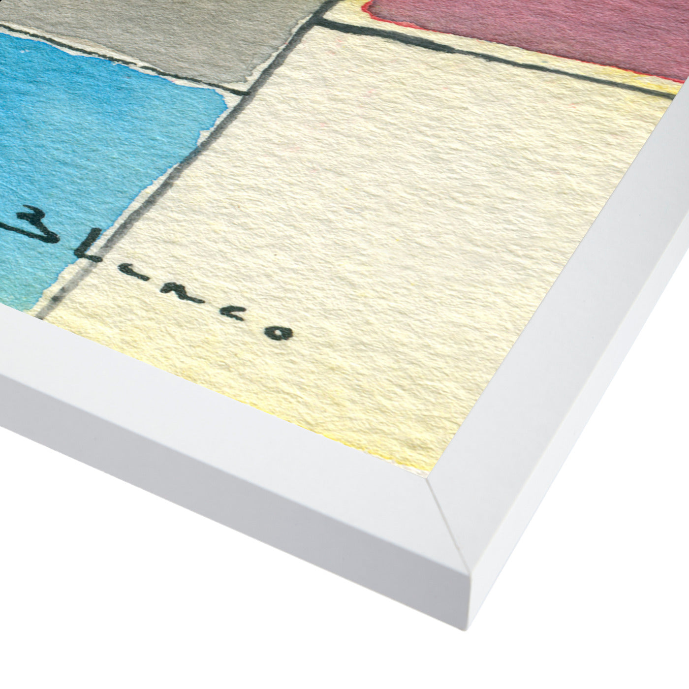 Patchwork by Dreamy Me - White Framed Print - Wall Art - Americanflat