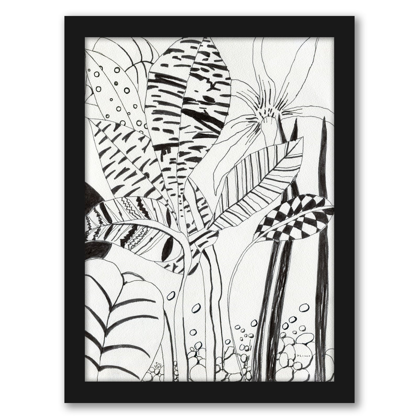 Patterned Leaves by Dreamy Me - Black Framed Print - Wall Art - Americanflat