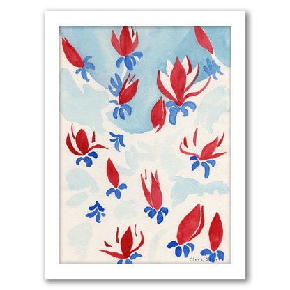 Red Magnolias by Dreamy Me - White Framed Print - Wall Art - Americanflat
