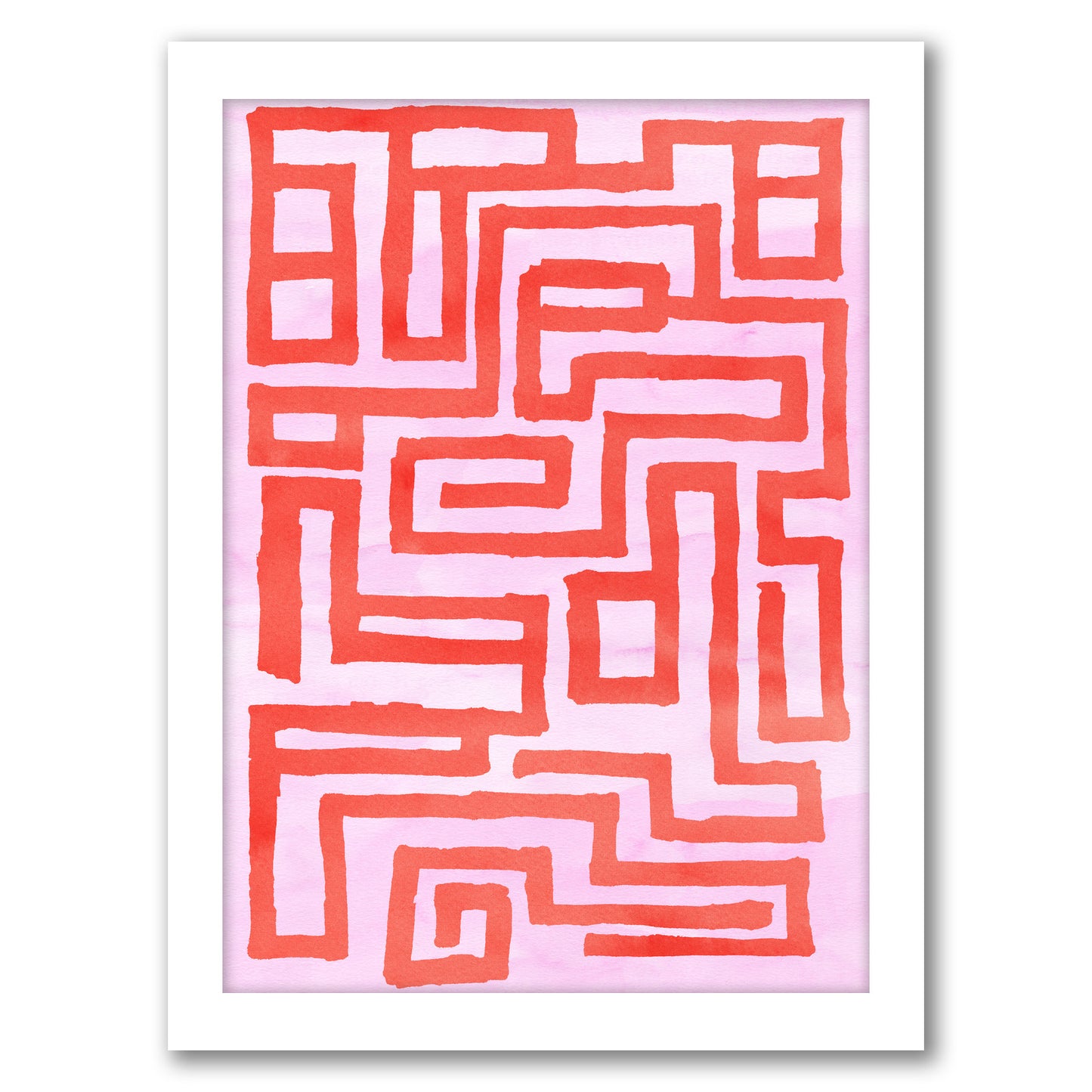 Red Maze by Dreamy Me - White Framed Print - Wall Art - Americanflat