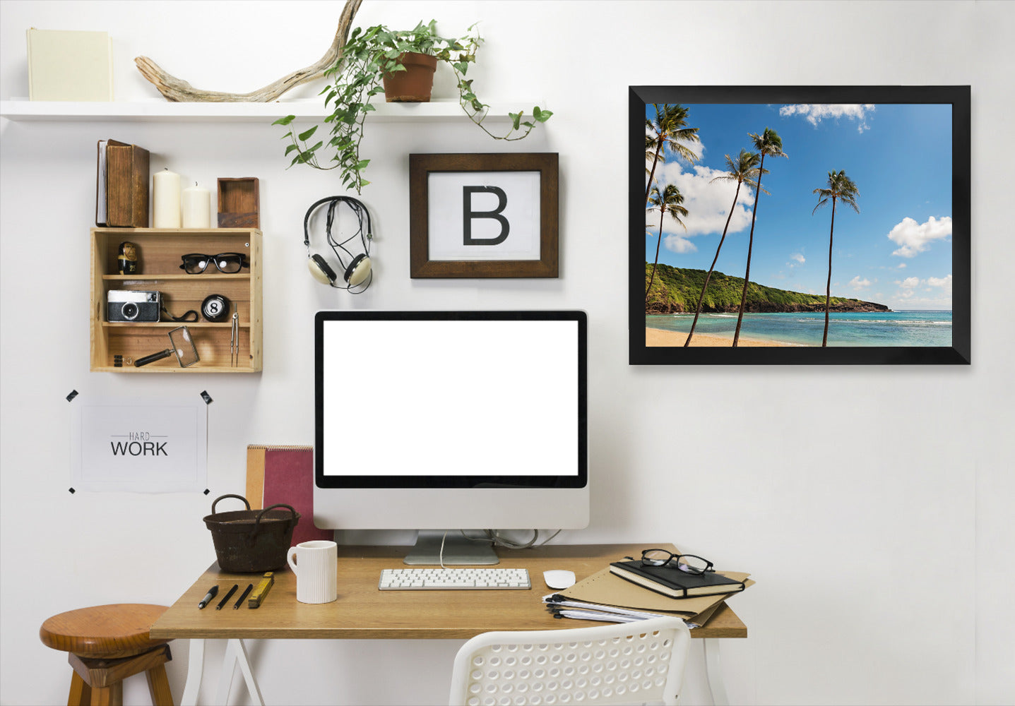 Hanauma Palms by Amanda Abel - Black Framed Print - Wall Art - Americanflat