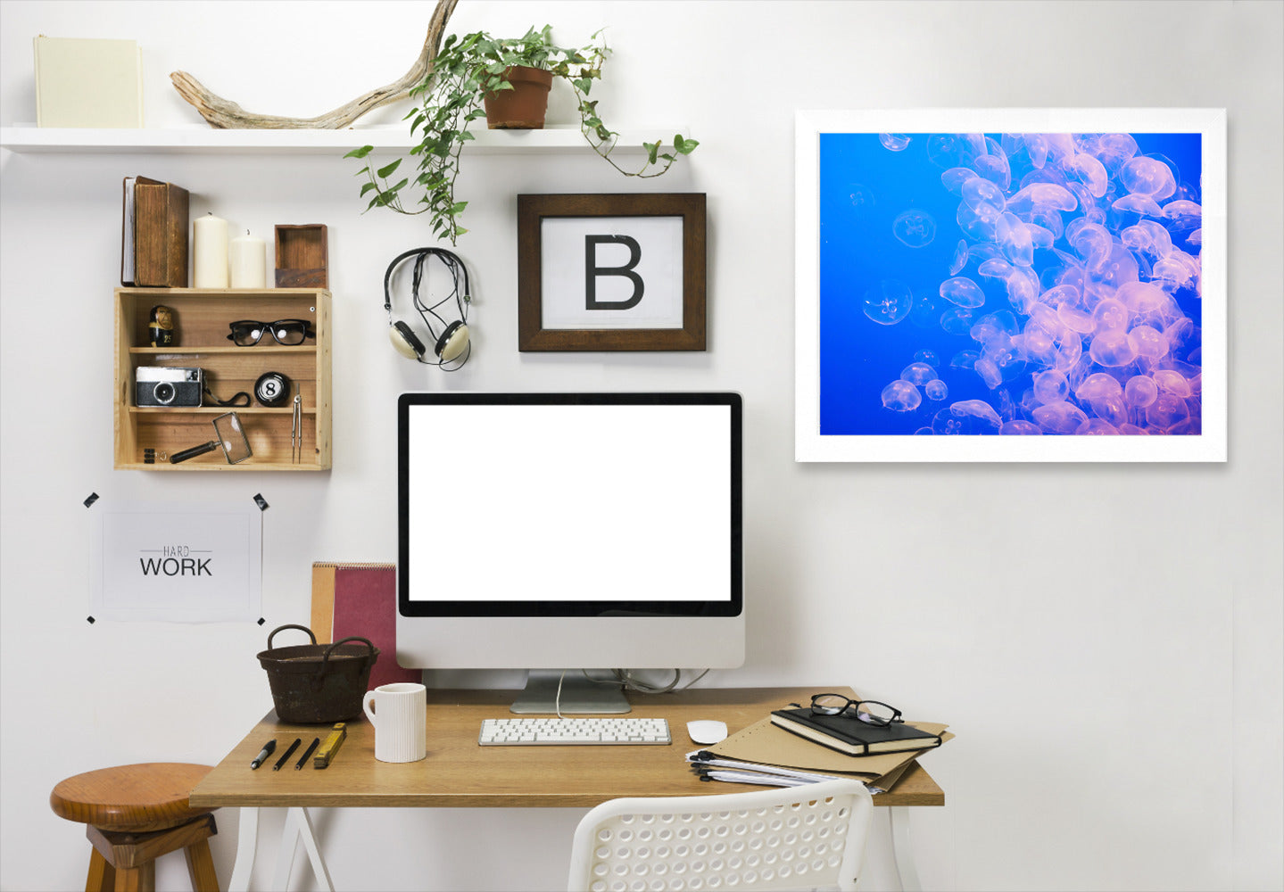 Jellyfish2 by Amanda Abel - White Framed Print - Wall Art - Americanflat