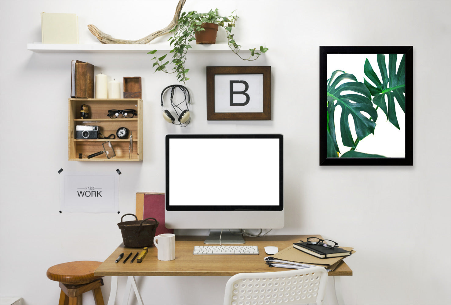 Monstera Leaves by Tanya Shumkina - Black Framed Print - Wall Art - Americanflat