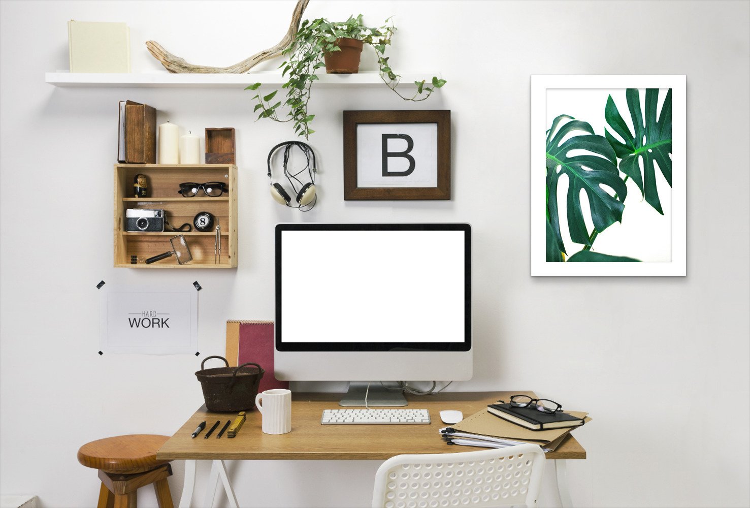 Monstera Leaves by Tanya Shumkina - Framed Print - Americanflat