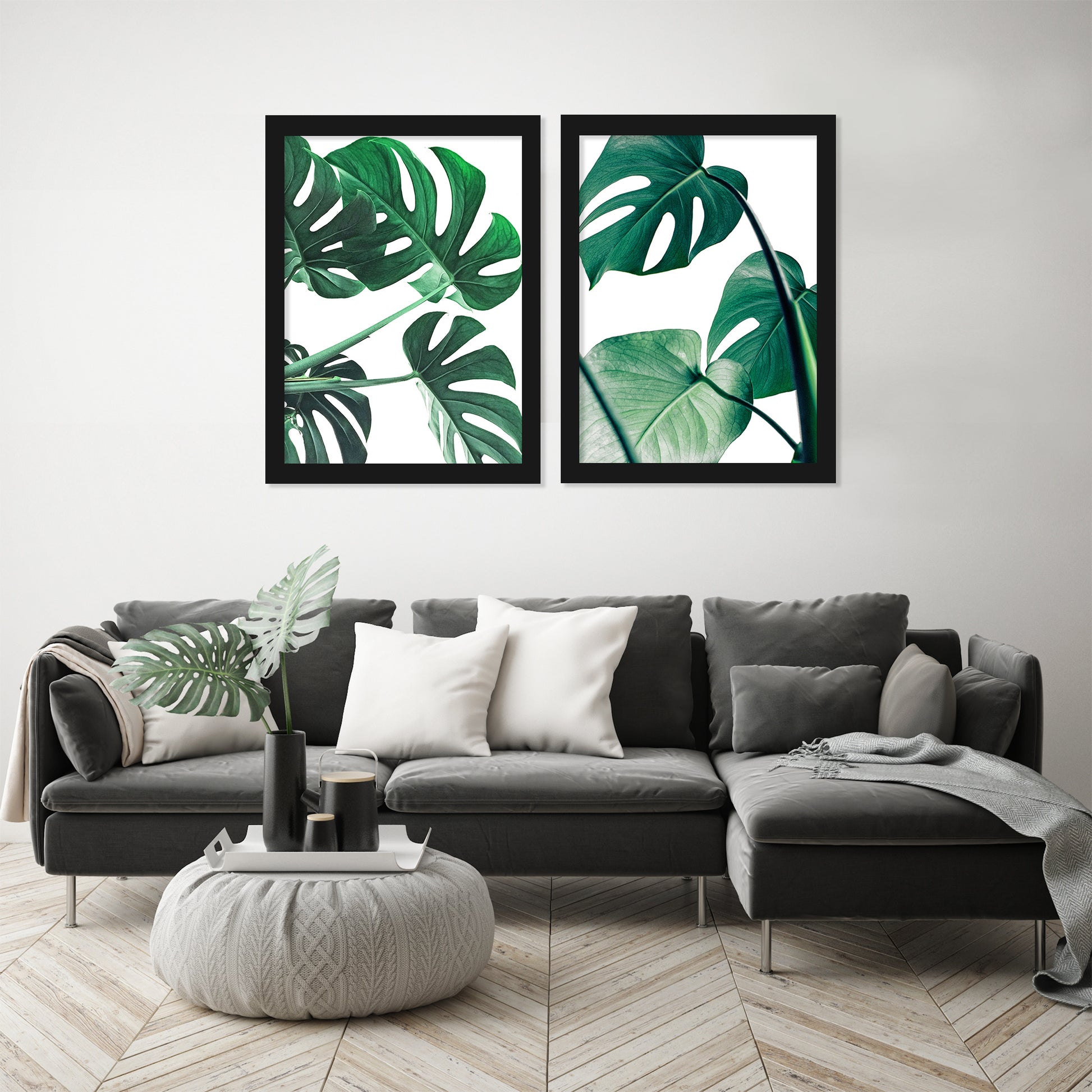 Monstera Deliciosa by Tanya Shumkina - 2 Piece Framed Print Set - Americanflat