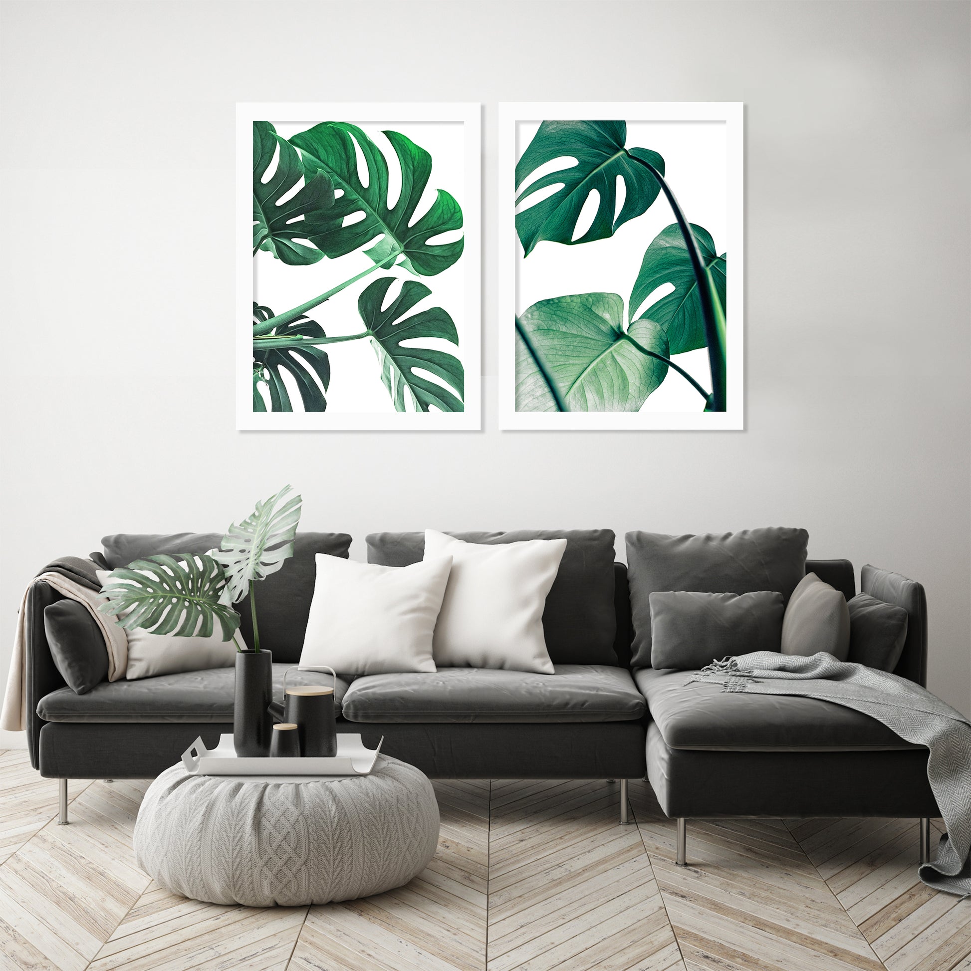 Monstera Deliciosa by Tanya Shumkina - 2 Piece Framed Print Set - Americanflat
