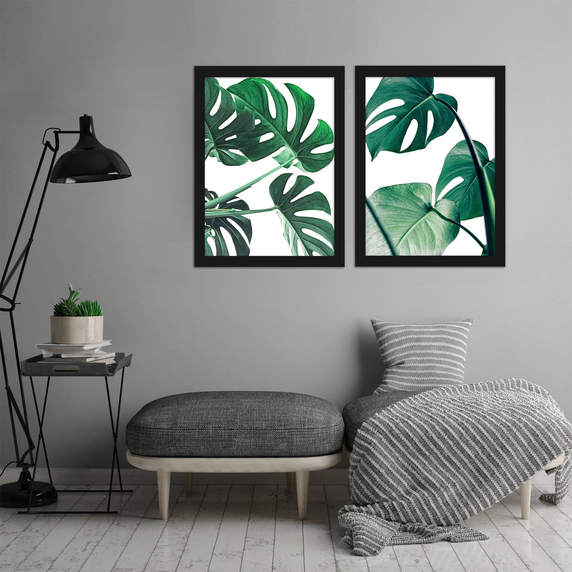 Monstera Deliciosa by Tanya Shumkina - 2 Piece Framed Print Set - Americanflat
