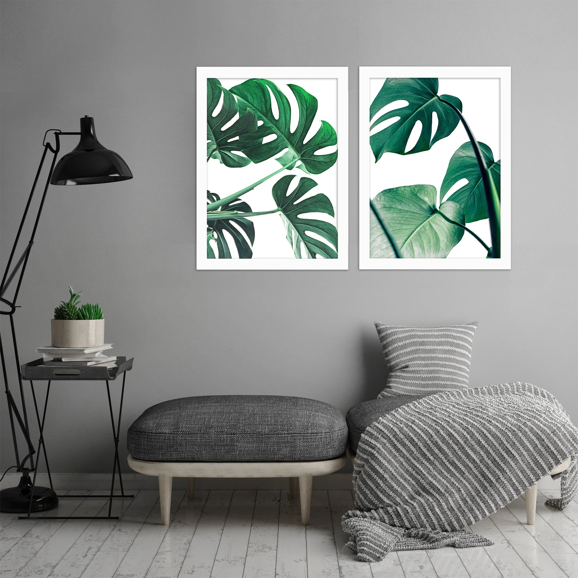 Monstera Deliciosa by Tanya Shumkina - 2 Piece Framed Print Set - Americanflat