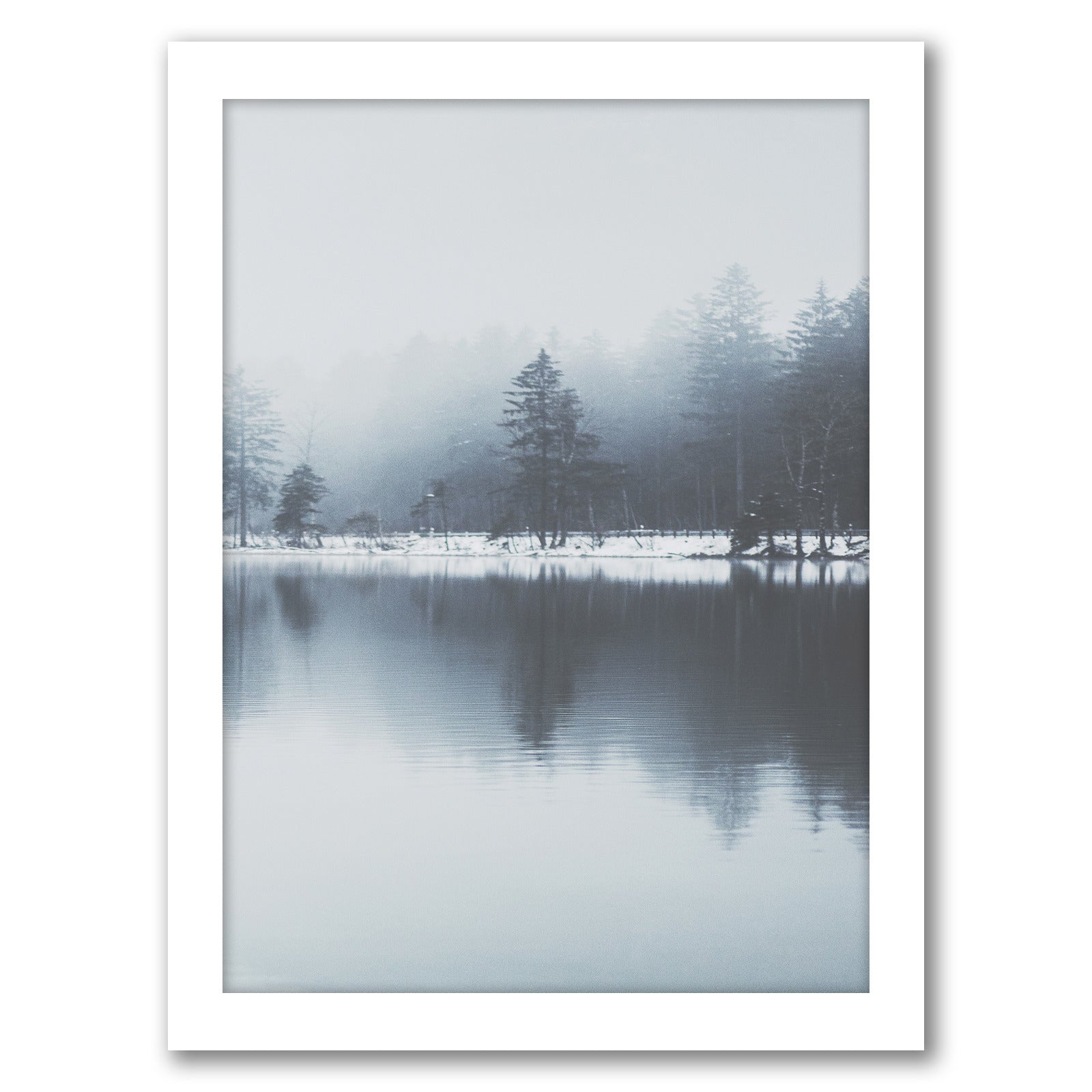 Fog On Lake by Tanya Shumkina - White Framed Print - Wall Art - Americanflat
