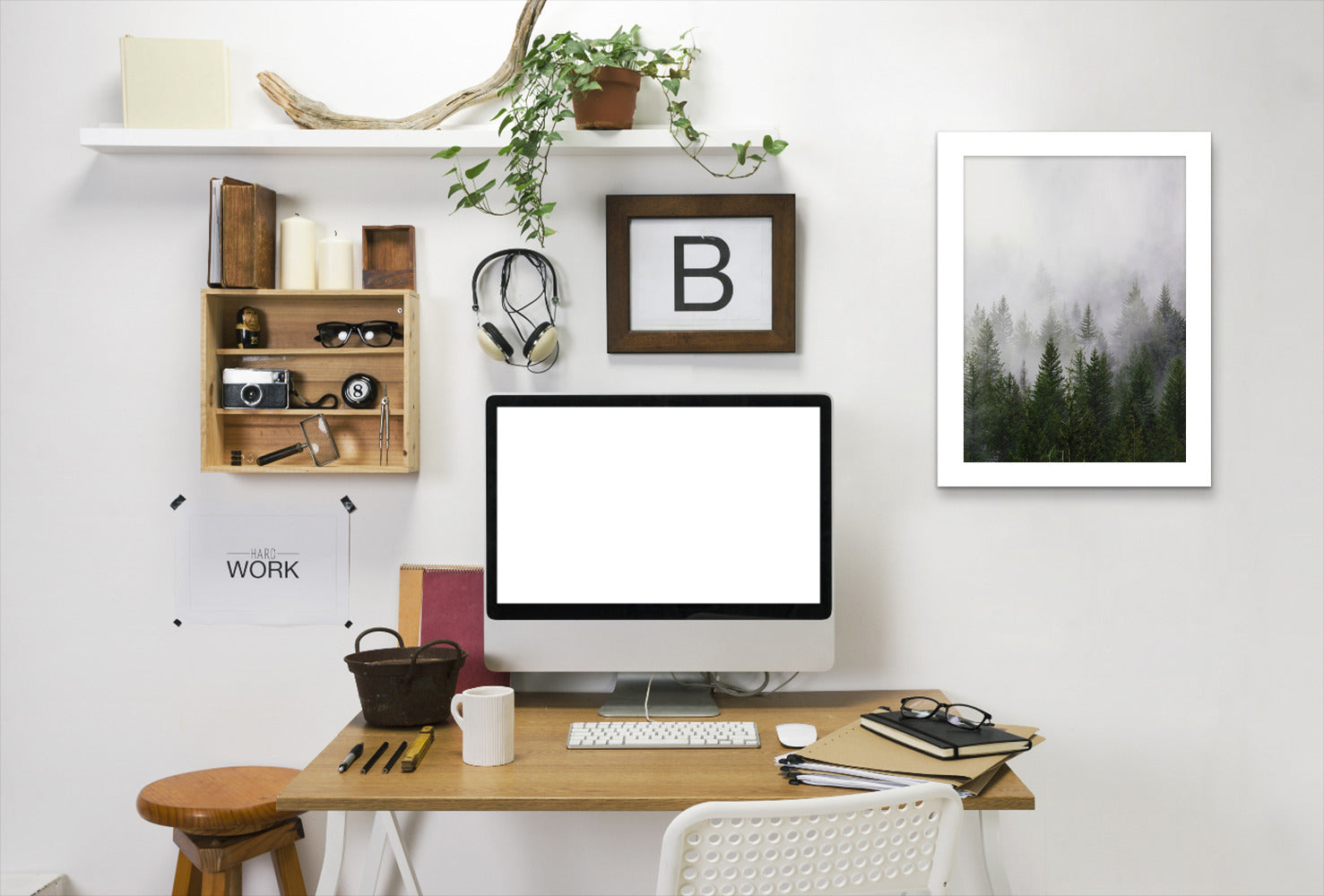 Foggy Forest by Tanya Shumkina - White Framed Print - Wall Art - Americanflat