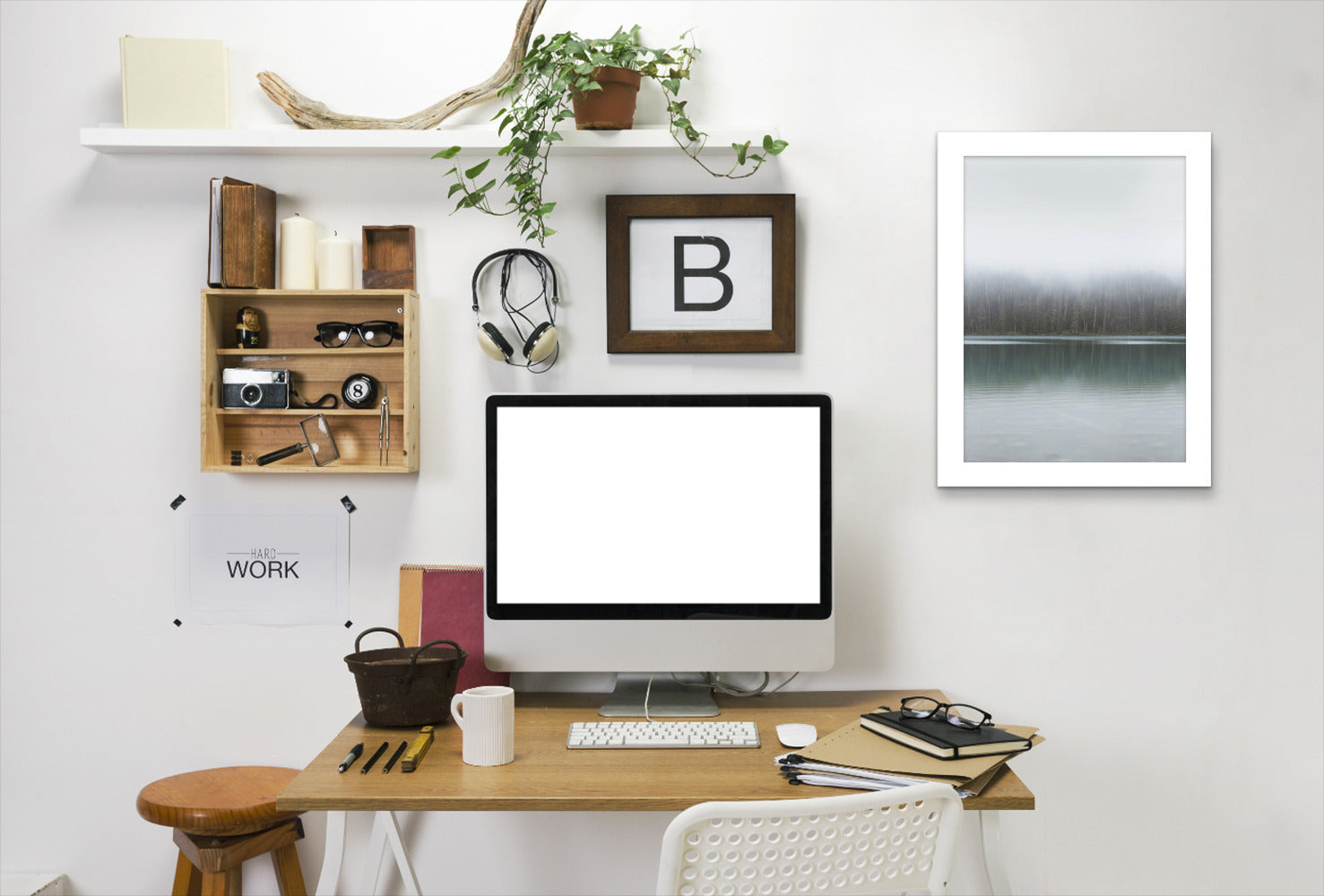 Winter Lake by Tanya Shumkina - White Framed Print - Wall Art - Americanflat