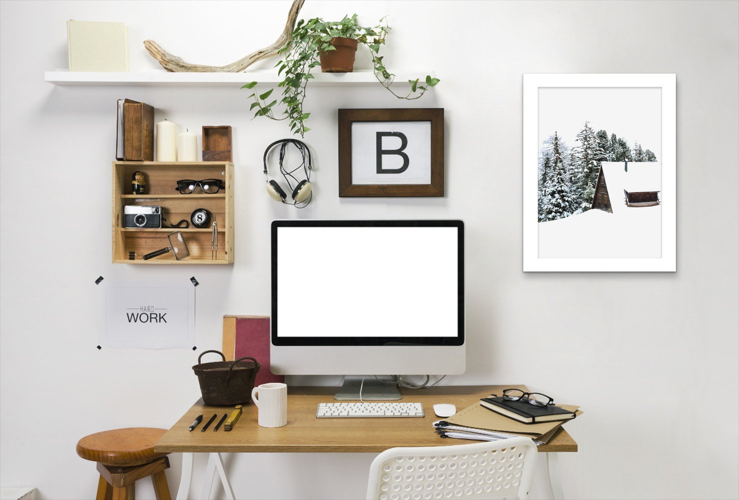 Cabin by Tanya Shumkina - White Framed Print - Wall Art - Americanflat