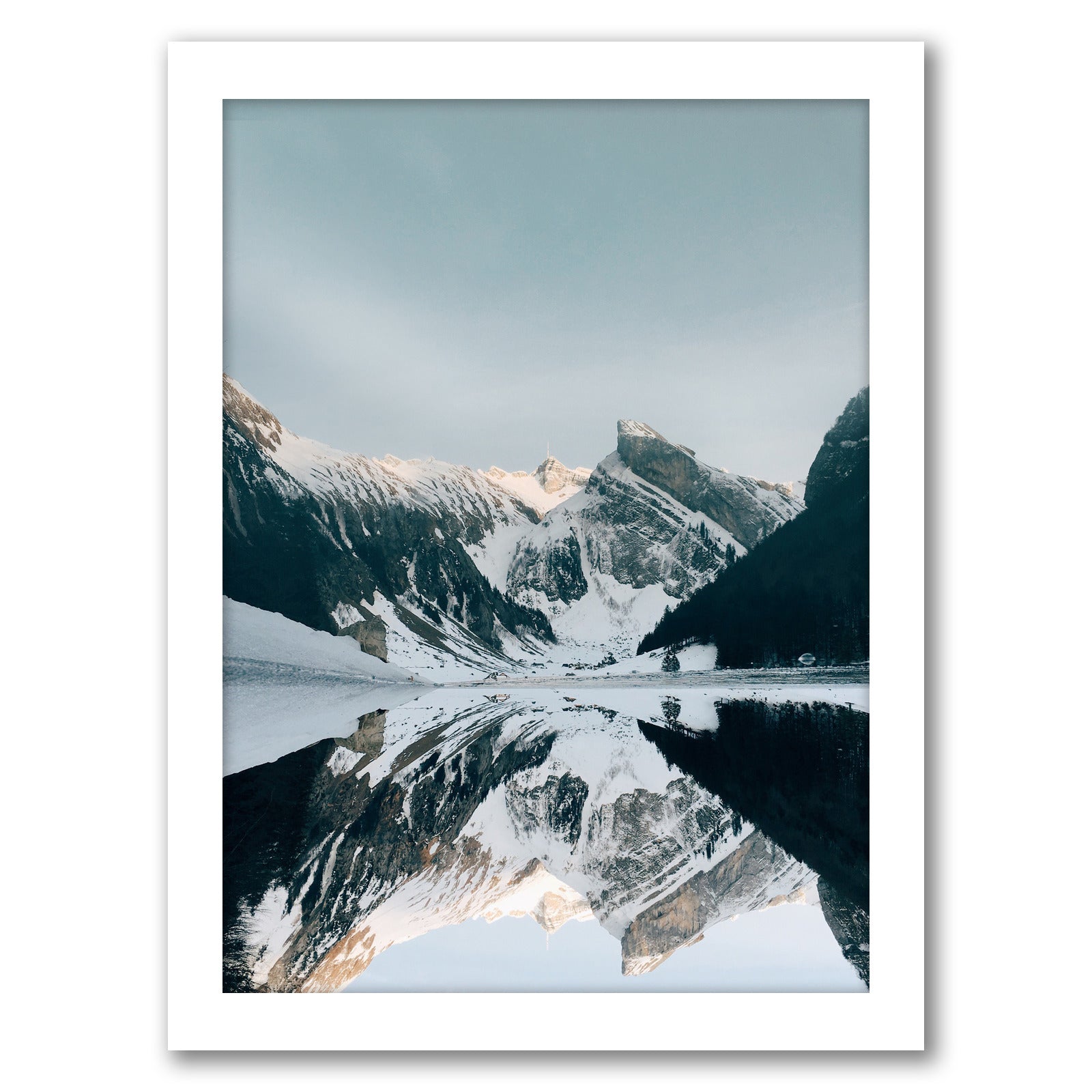 Lake Mountain Poster by Tanya Shumkina - White Framed Print - Wall Art - Americanflat