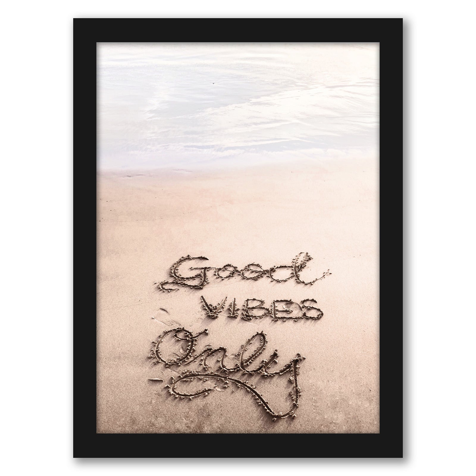 Good Vibes On The Beach by Tanya Shumkina - Black Framed Print - Wall Art - Americanflat