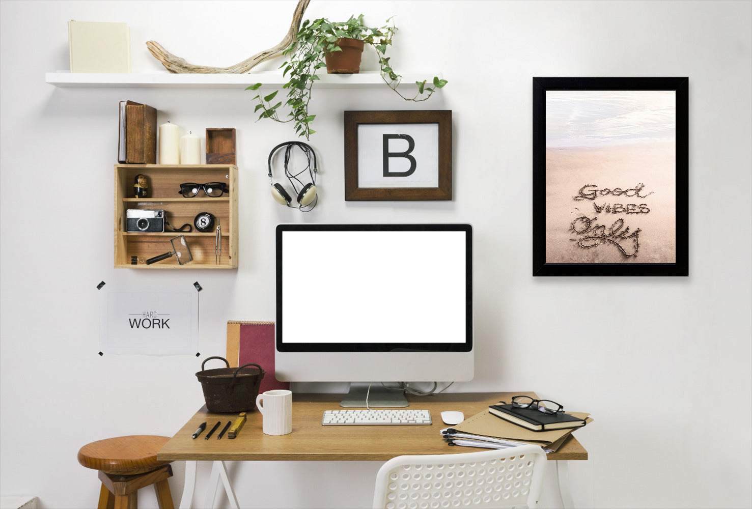 Good Vibes On The Beach by Tanya Shumkina - Black Framed Print - Wall Art - Americanflat
