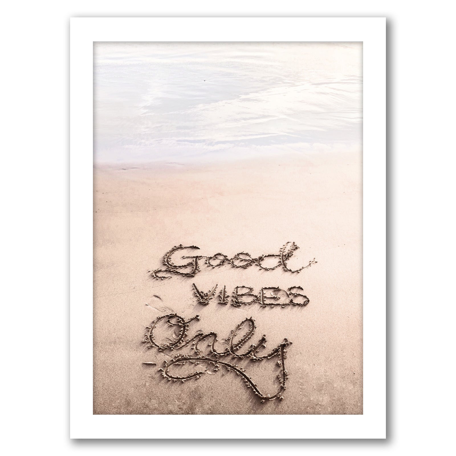 Good Vibes On The Beach by Tanya Shumkina - White Framed Print - Wall Art - Americanflat