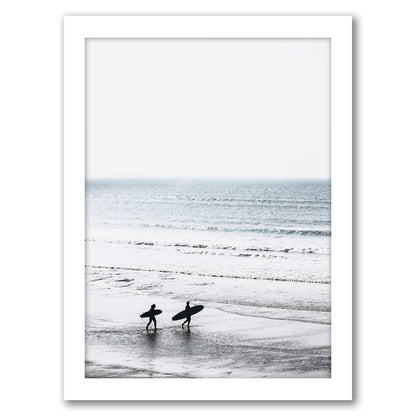 Two Surfers On The Beach by Tanya Shumkina - Framed Print - Americanflat