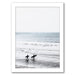 Two Surfers On The Beach by Tanya Shumkina - White Framed Print - Wall Art - Americanflat