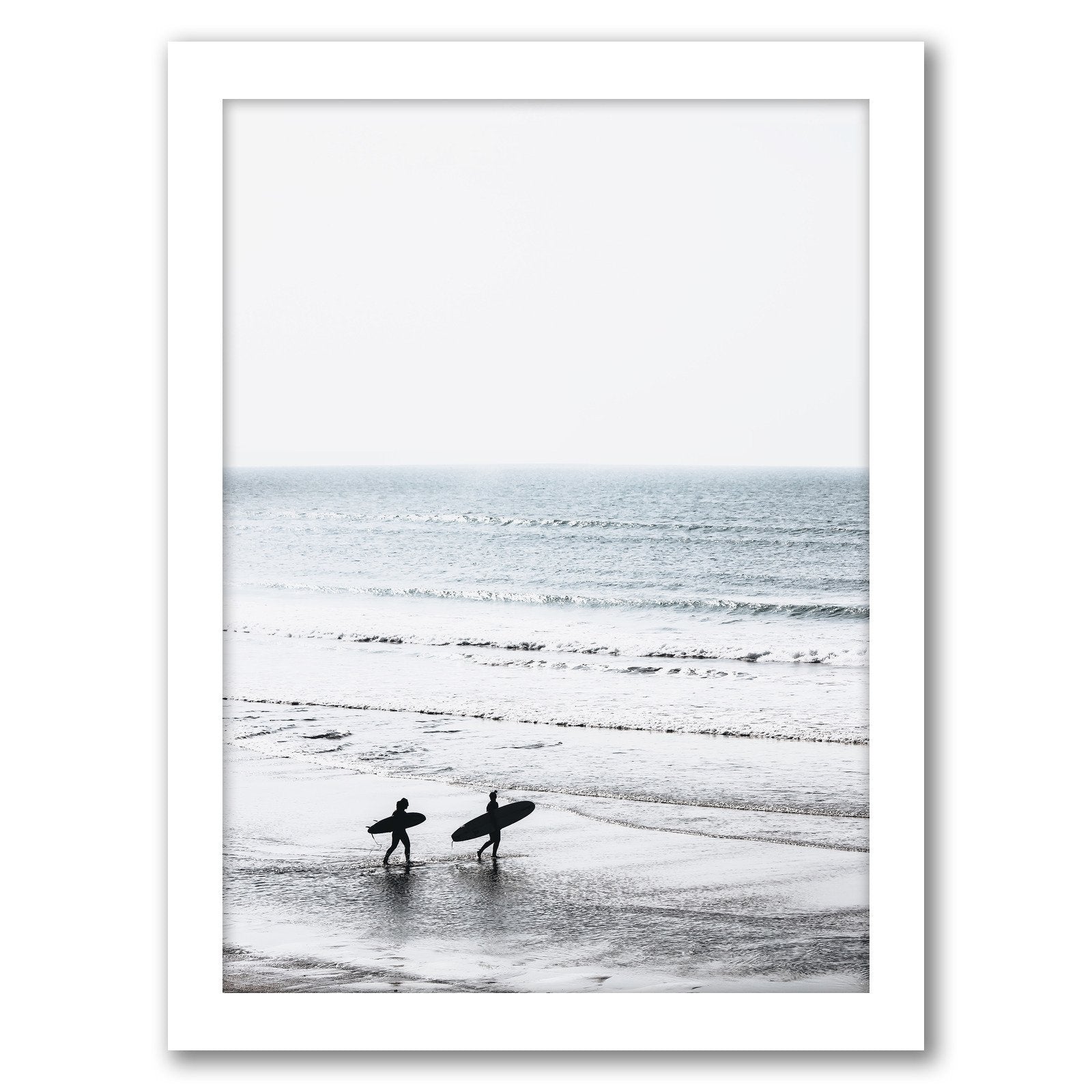 Two Surfers On The Beach by Tanya Shumkina - Framed Print - Americanflat