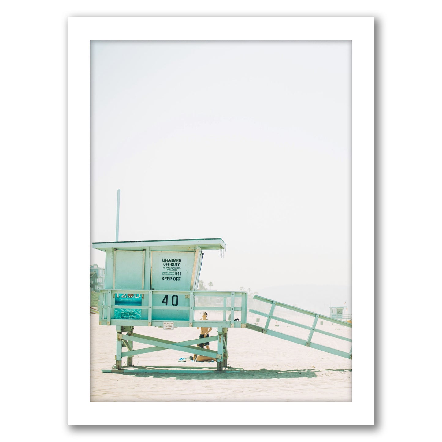 Pastel Lifeguard by Tanya Shumkina - White Framed Print - Wall Art - Americanflat