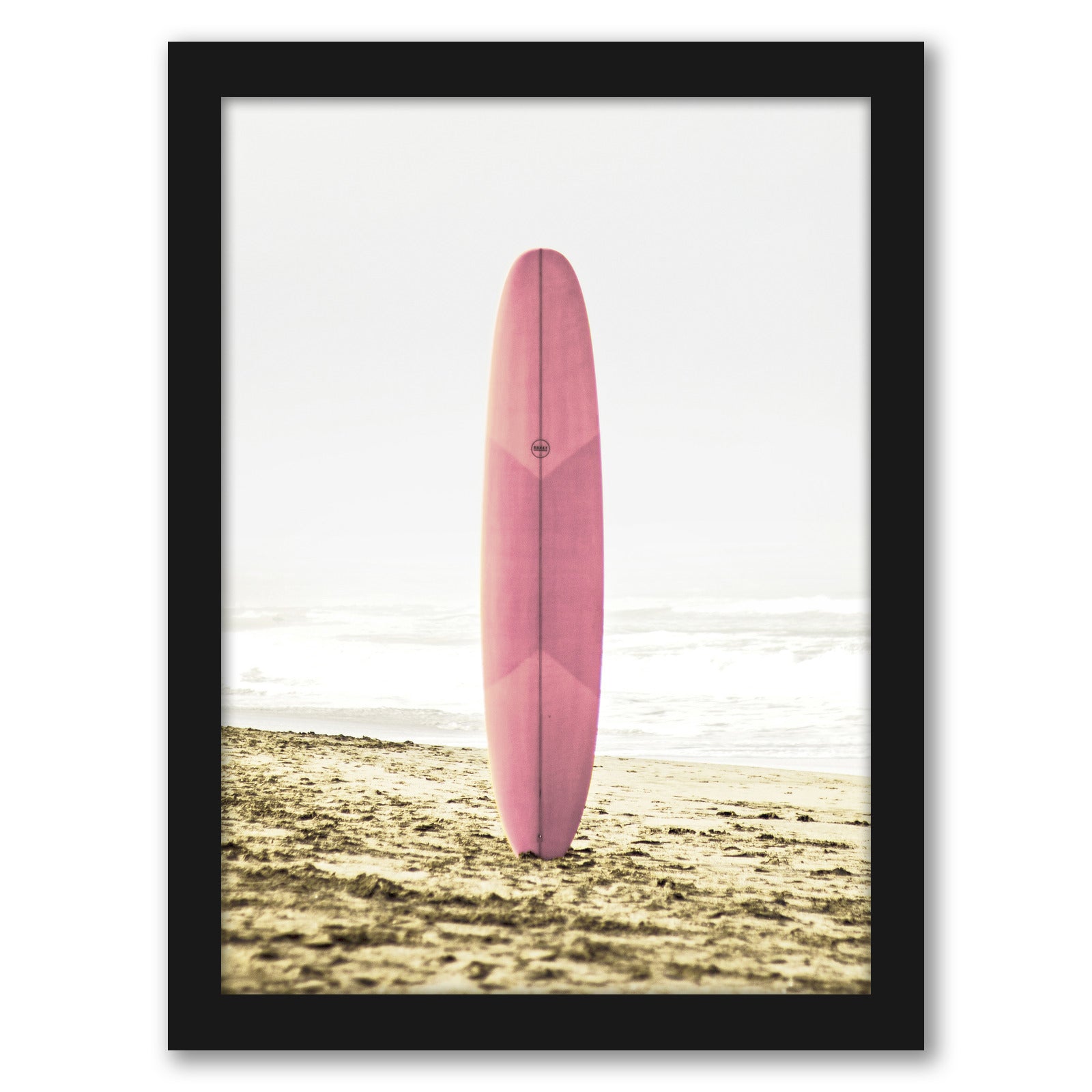 Pink Surfboard by Tanya Shumkina - Black Framed Print - Wall Art - Americanflat
