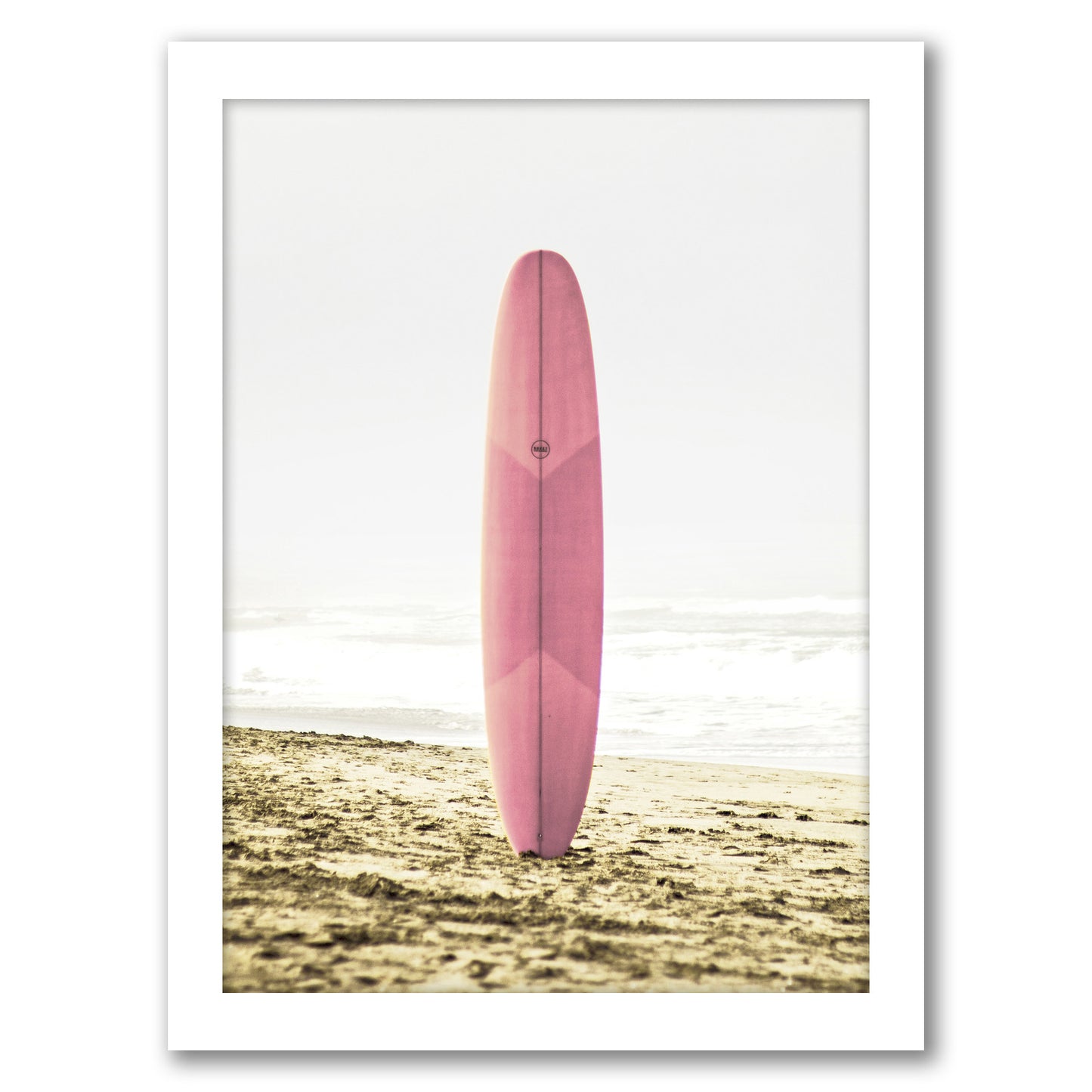 Pink Surfboard by Tanya Shumkina - White Framed Print - Wall Art - Americanflat