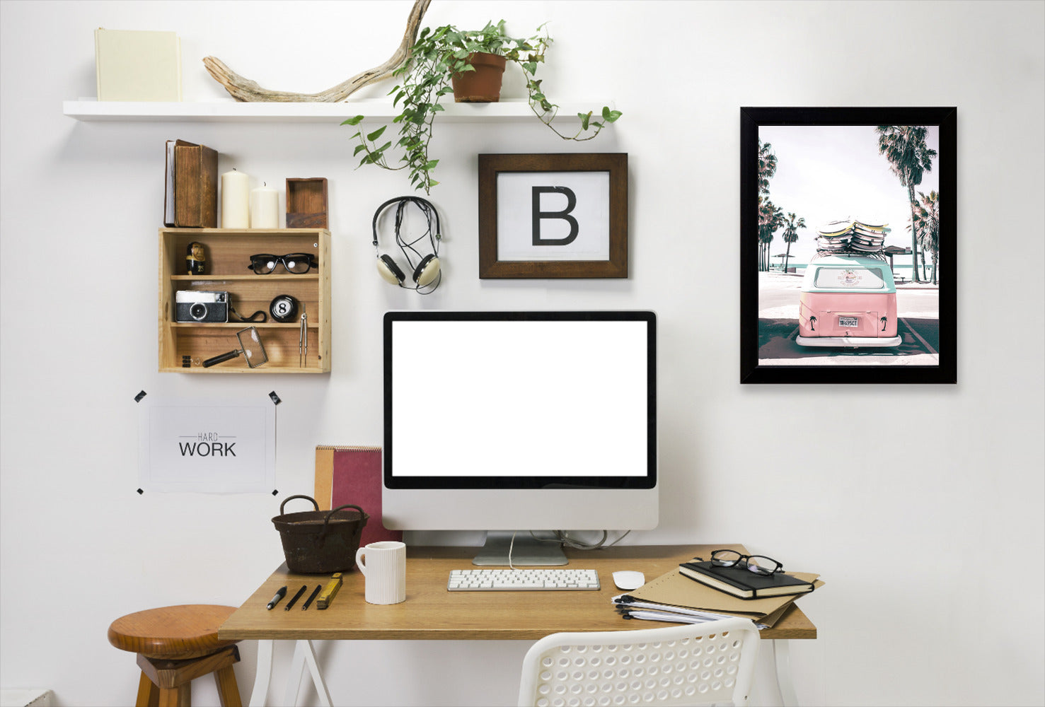 Retro Bus by Tanya Shumkina - Black Framed Print - Wall Art - Americanflat