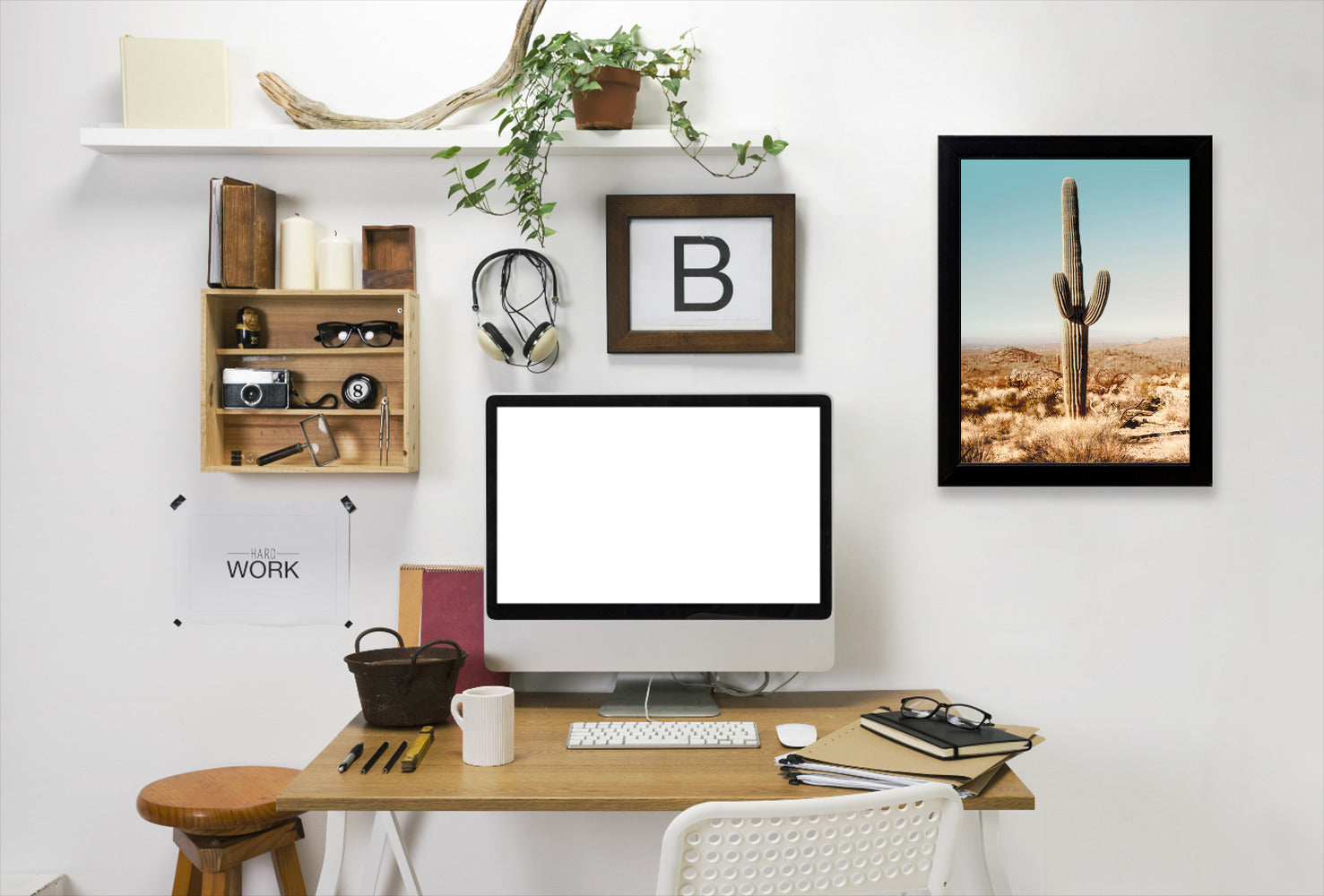 Desert Cactus Photo by Tanya Shumkina - Black Framed Print - Wall Art - Americanflat