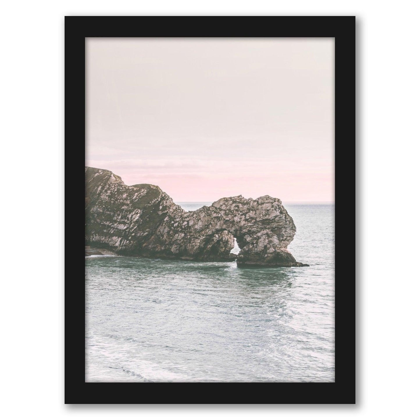 Sea Rock Pastel Pink by Tanya Shumkina - Black Framed Print - Wall Art - Americanflat