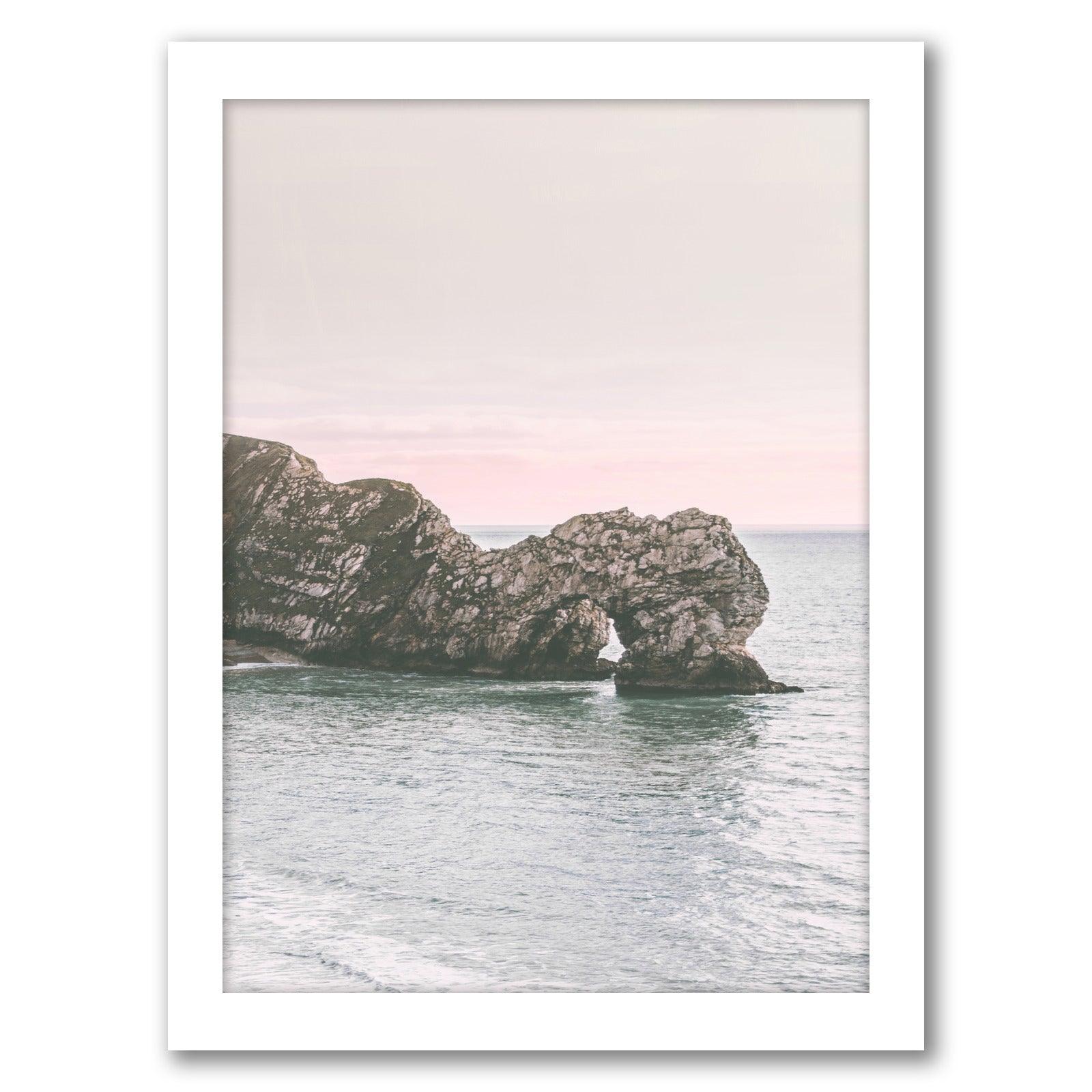 Sea Rock Pastel Pink by Tanya Shumkina - White Framed Print - Wall Art - Americanflat