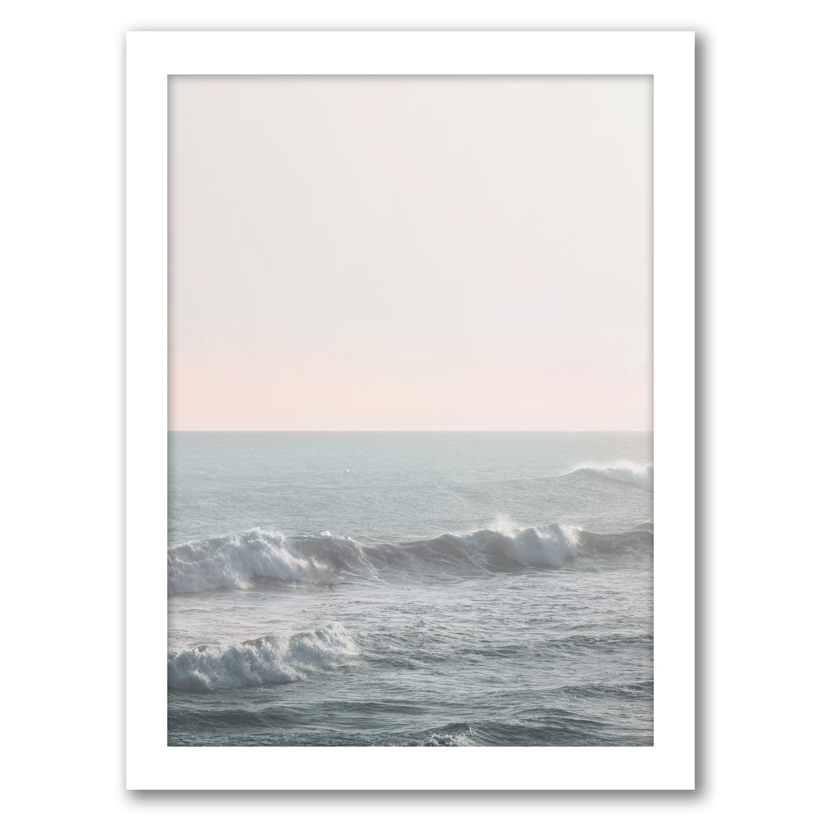 Modern Pink Beach by Tanya Shumkina - White Framed Print - Wall Art - Americanflat