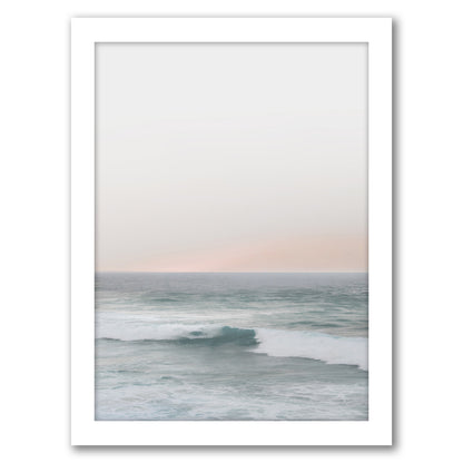 Ocean Waves On Sunset by Tanya Shumkina - White Framed Print - Wall Art - Americanflat