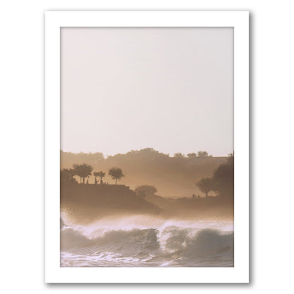 Sunset On Waves by Tanya Shumkina - White Framed Print - Wall Art - Americanflat